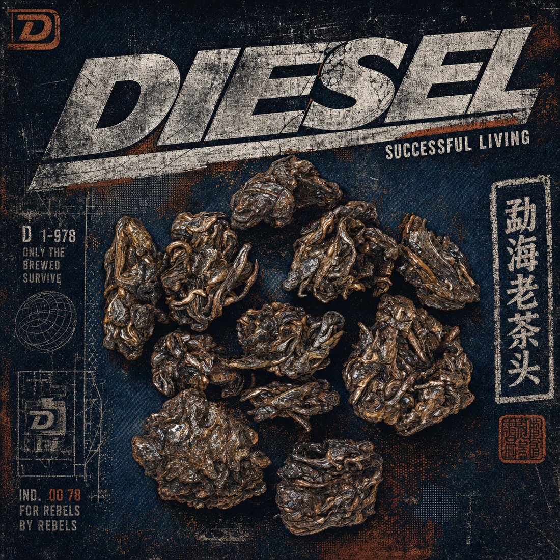 Diesel-style design for a Chinese tea