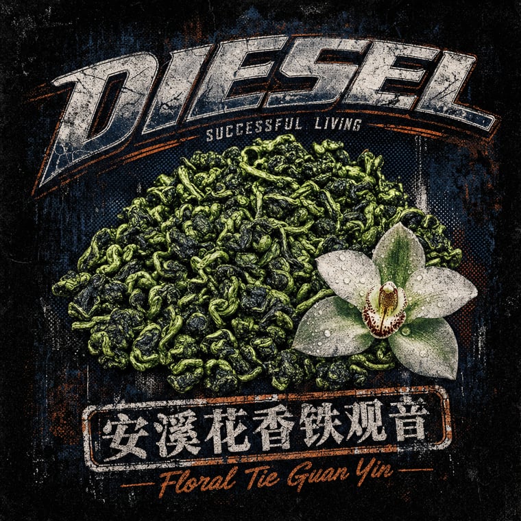 The design — Floral Tie Guan Yin